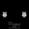 Pendientes de plata con búhos circonitas blancas