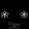 Pendientes de plata flor circonita blanca