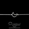 Pulsera de plata con motivo de silueta luna central